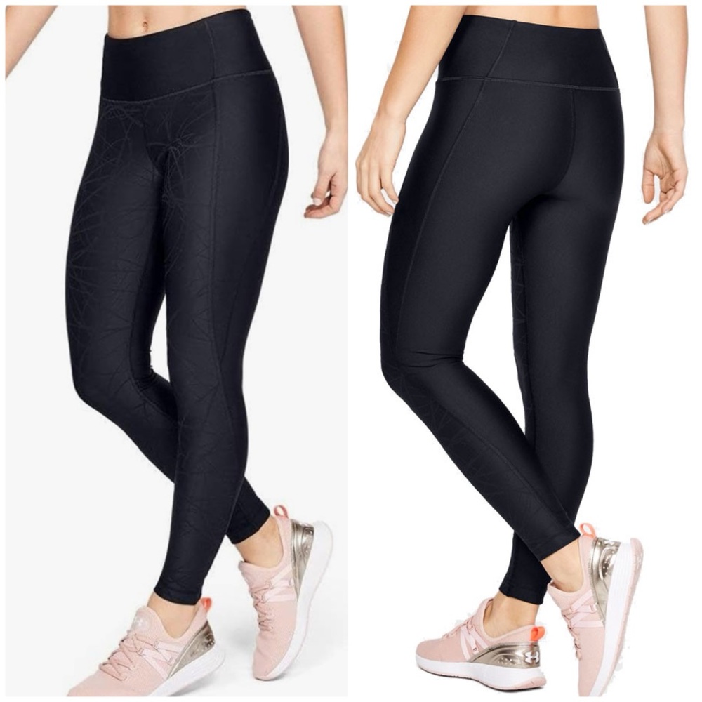 Under Armour Compression Black Jacquard 7/8 Ankle Crop Leggings - Small